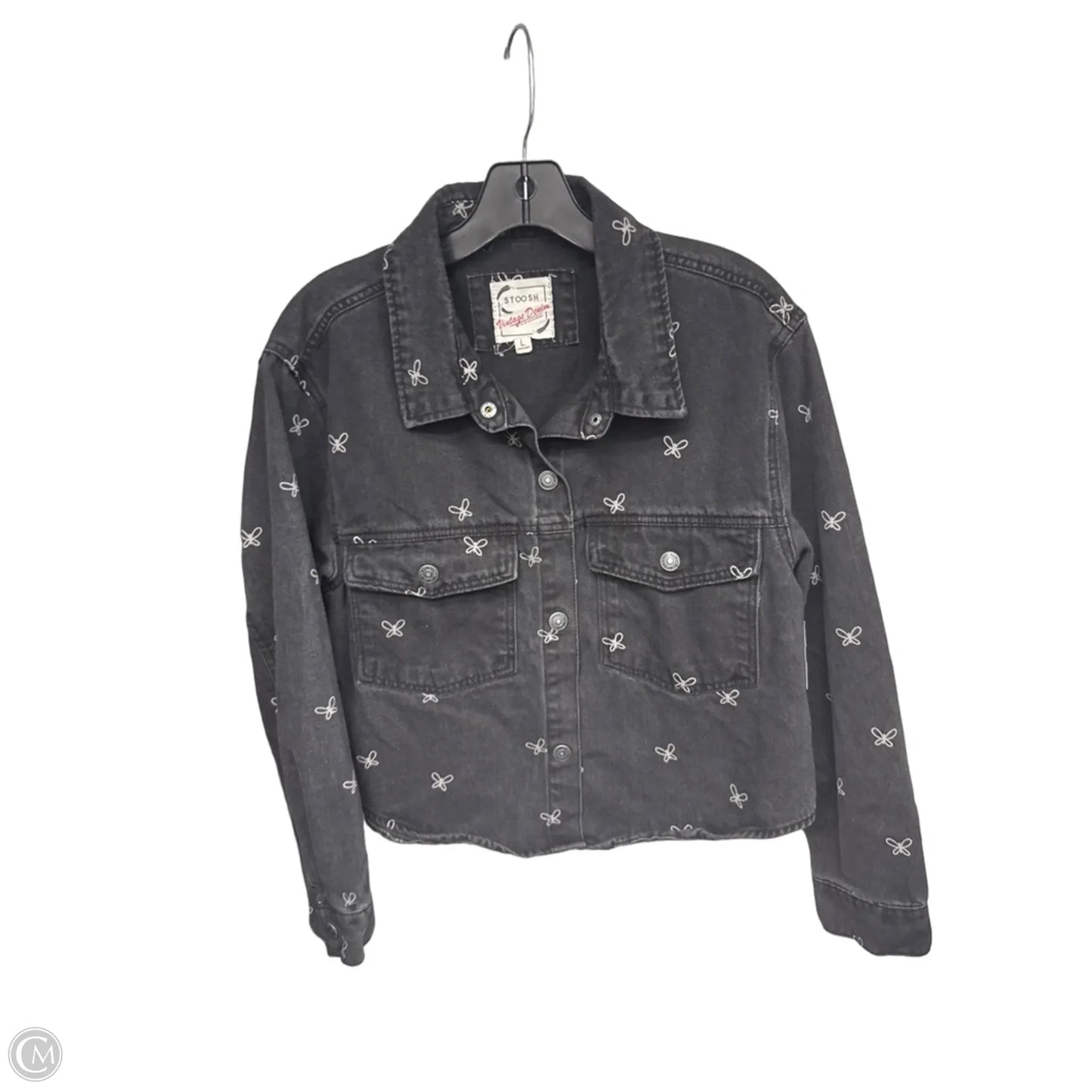 Jacket Denim By Stoosh In Black Denim, Size: L