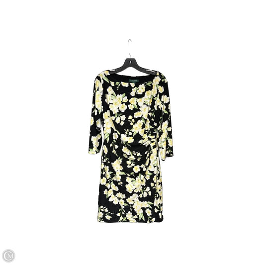Dress Work By Lauren By Ralph Lauren In Black & Yellow, Size: 12