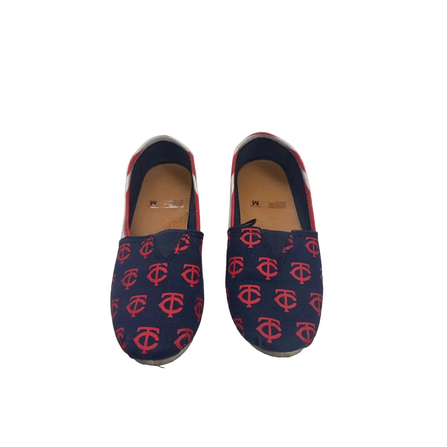 Shoes Flats By Clothes Mentor In Blue Red & White, Size: M