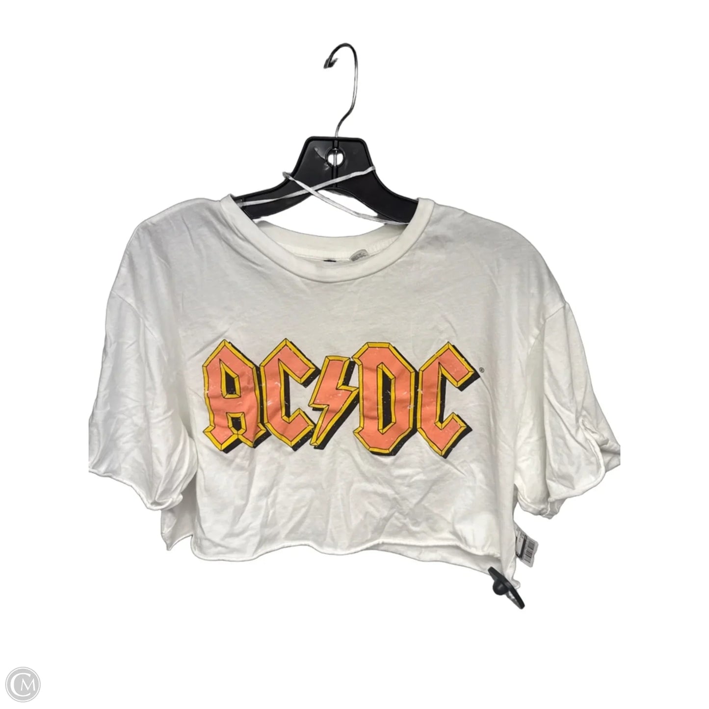 Top Short Sleeve By H&m In Orange & White, Size: S