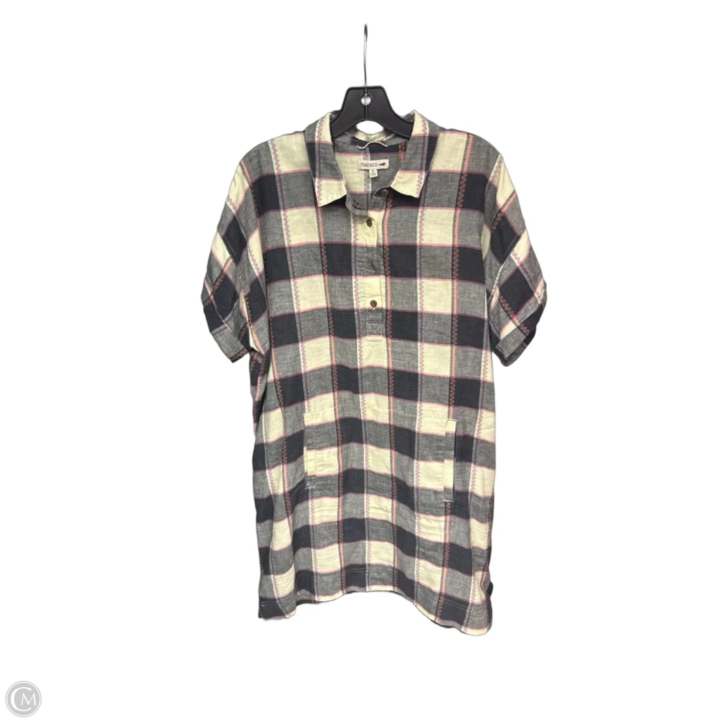 Dress Casual Midi By Toad & Co In Checkered Pattern, Size: Xl