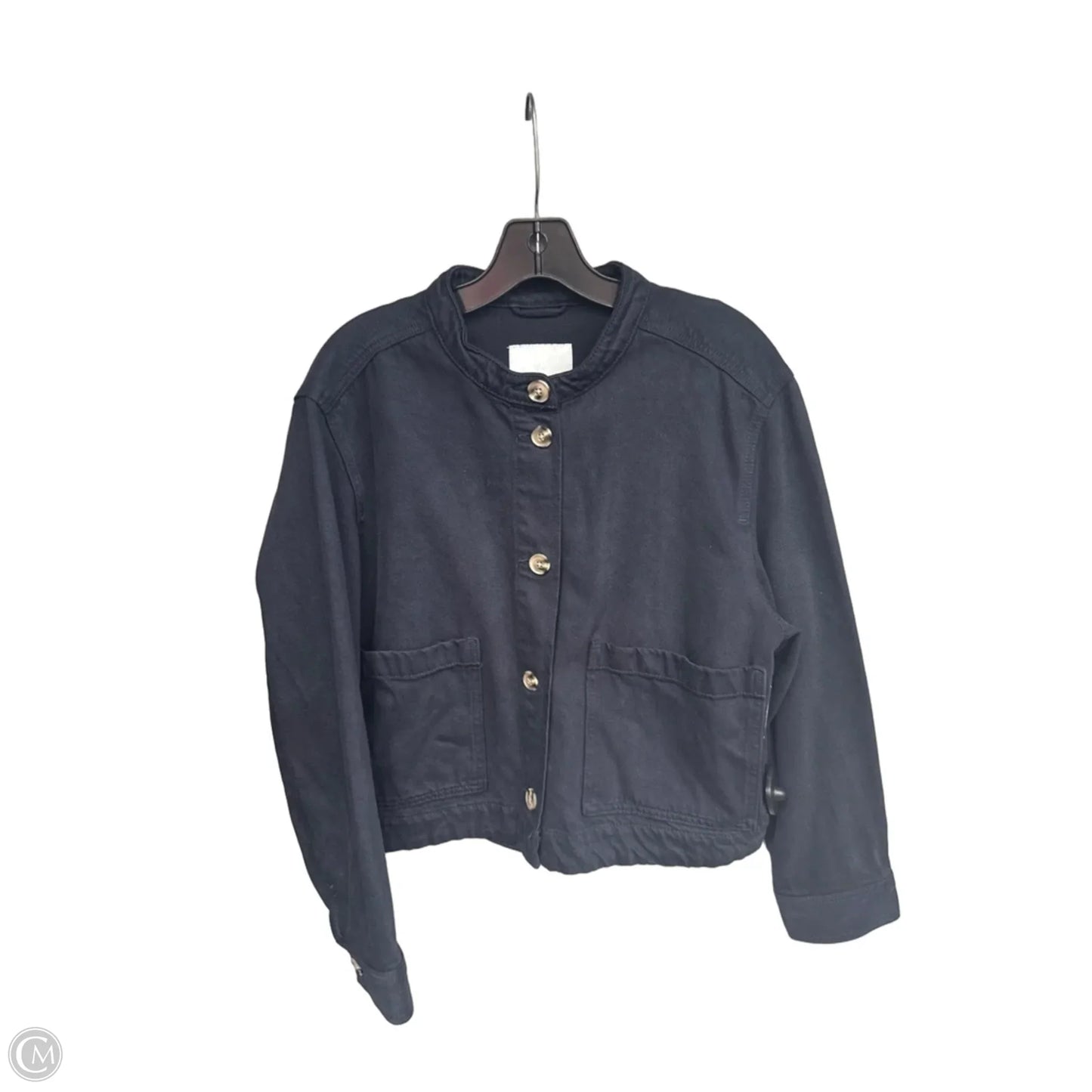 Jacket Denim By H&m In Black Denim, Size: L