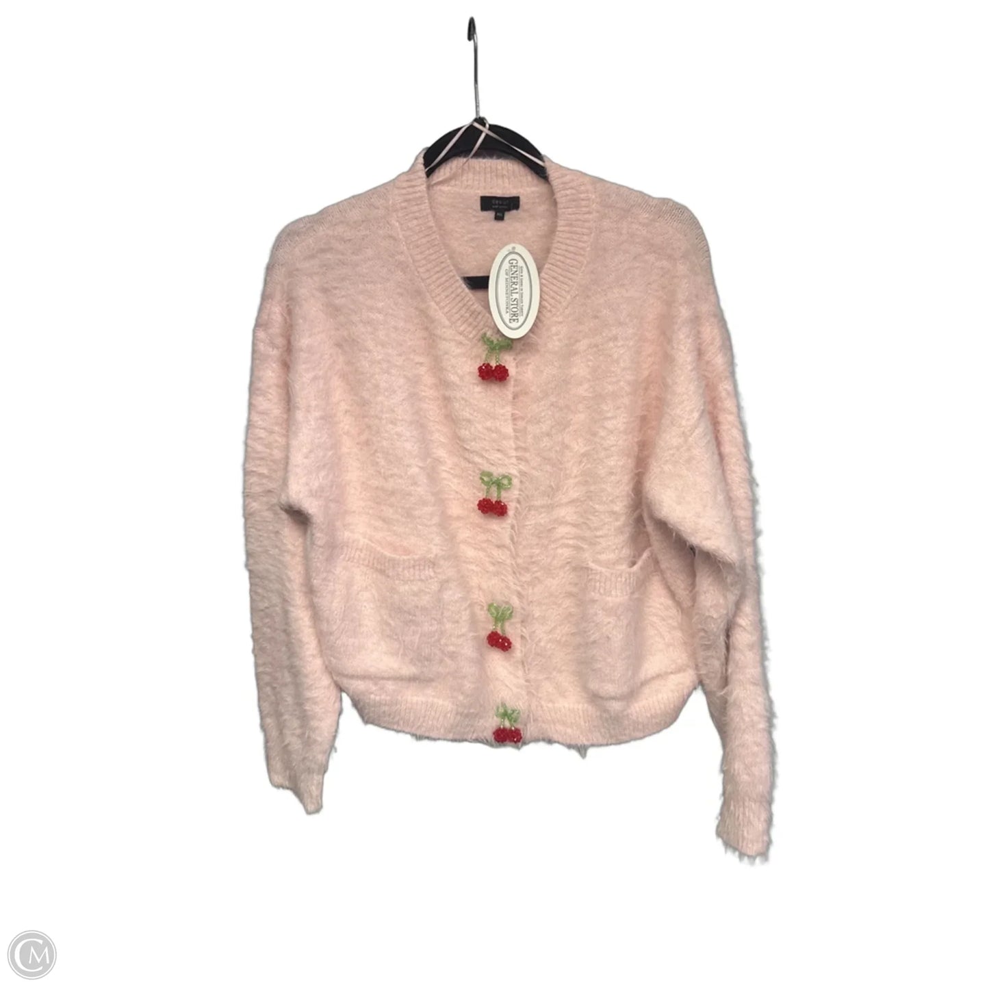 Sweater Cardigan By Debut In Pink & Red, Size: M