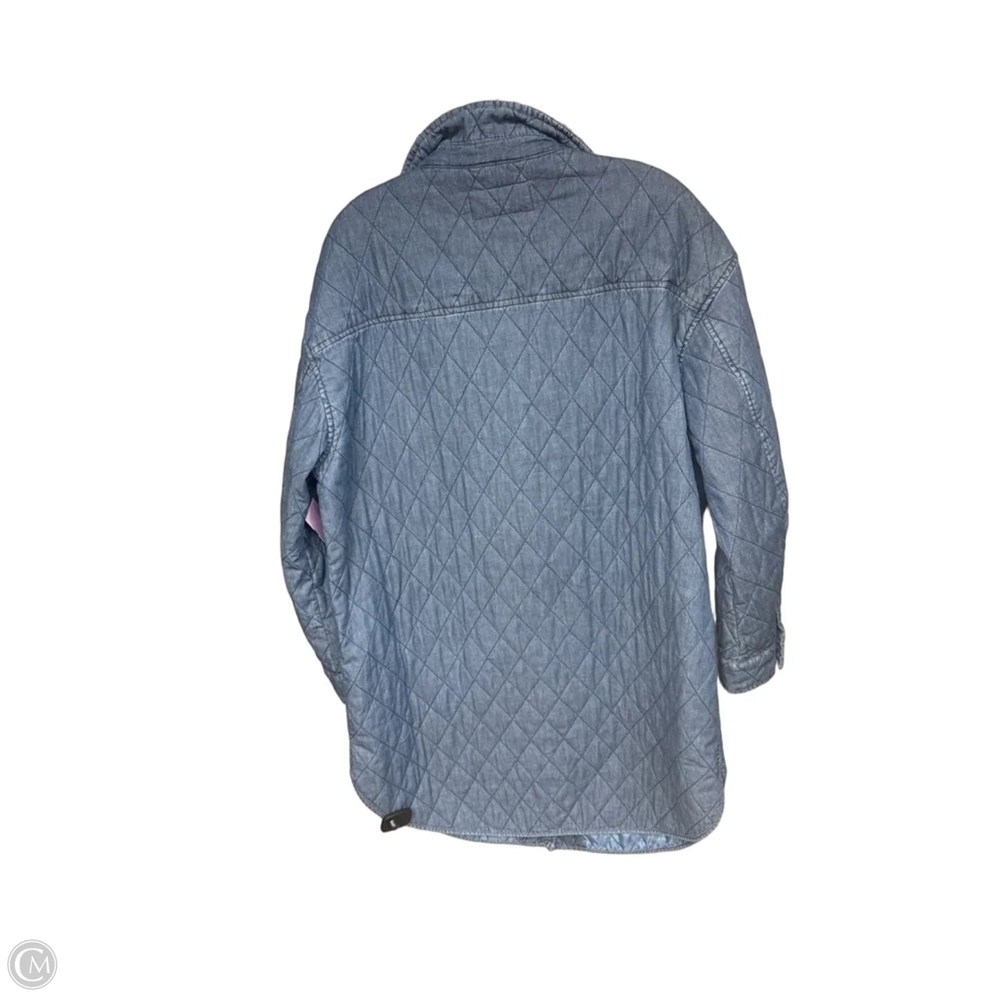 Coat Puffer & Quilted By Tribal In Blue Denim, Size: L