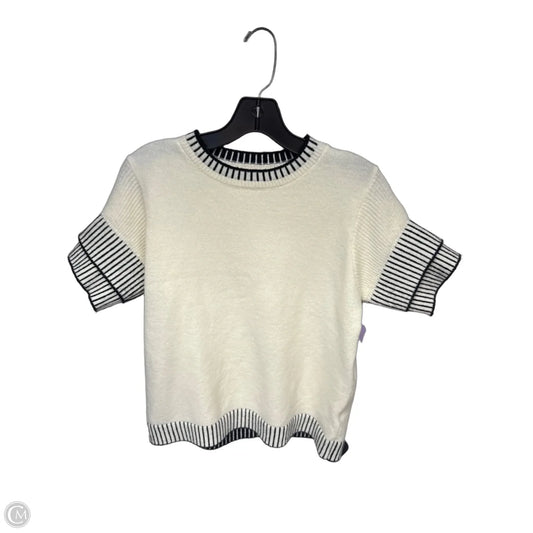 Sweater Short Sleeve By Shein In Cream, Size: M