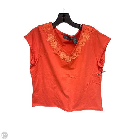 Top Short Sleeve By Relativity In Orange, Size: Xl