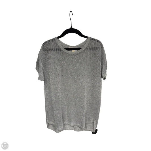 Top Short Sleeve Designer By Michael Kors In Silver, Size: M