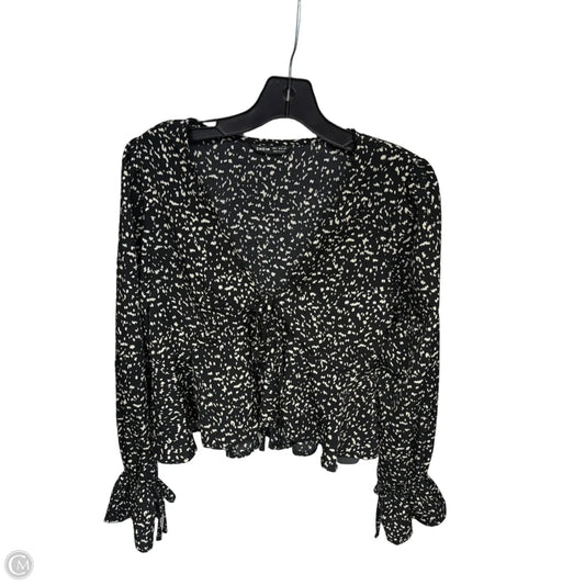 Top 3/4 Sleeve By Shein In Black & Cream, Size: S