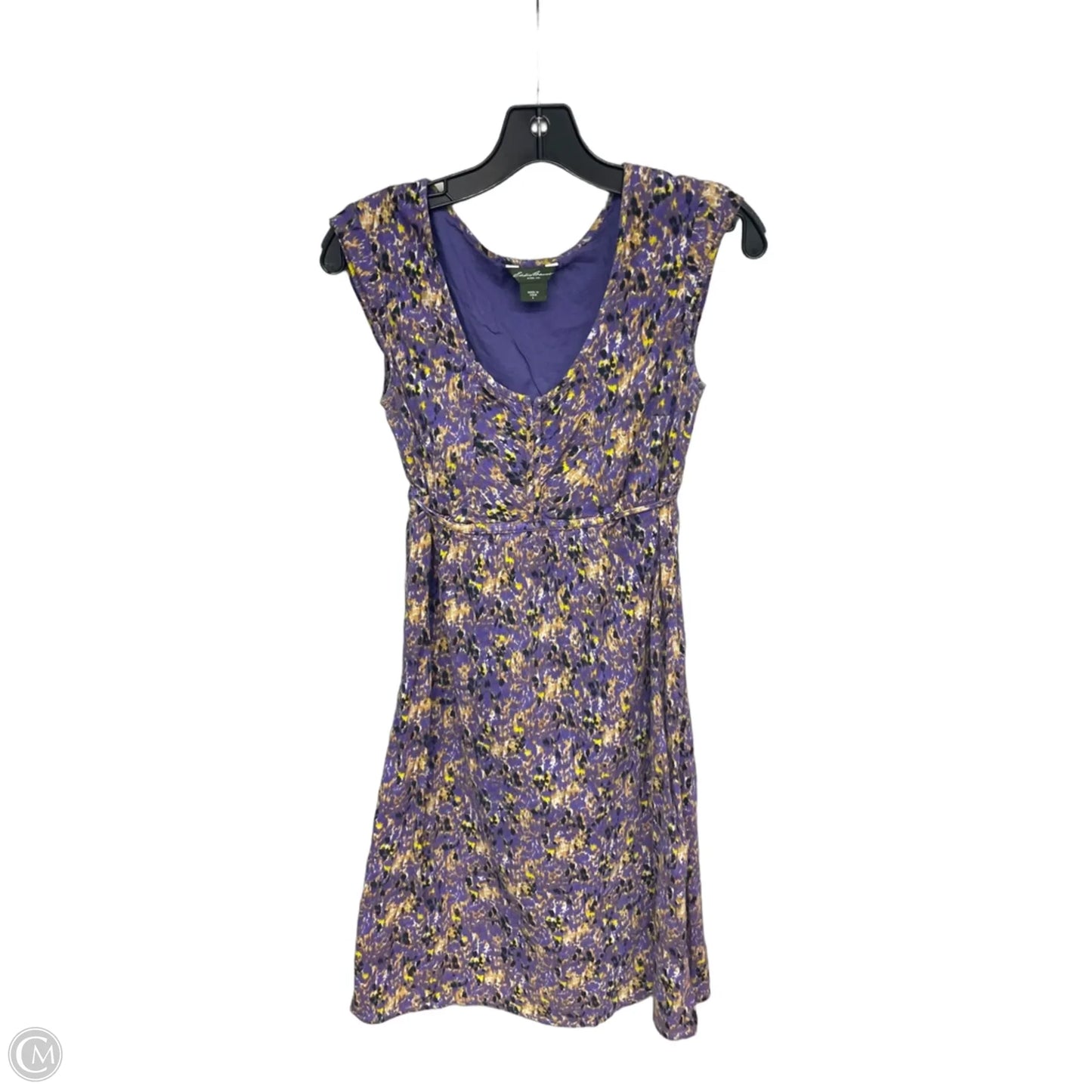 Dress Casual Midi By Eddie Bauer In Purple & Yellow, Size: 6