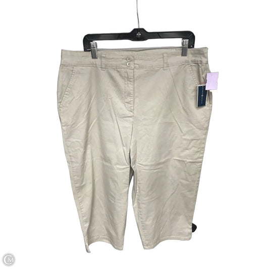 Capris By Karen Scott In Beige, Size: 16