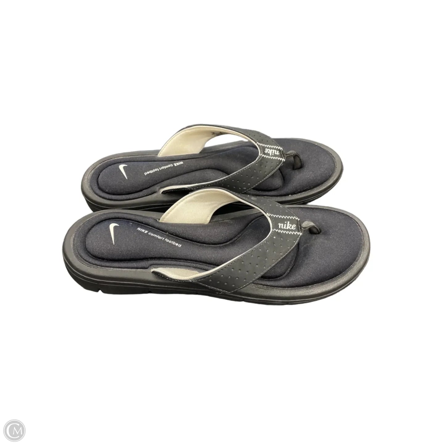 Sandals Flip Flops By Nike In Black, Size: 8