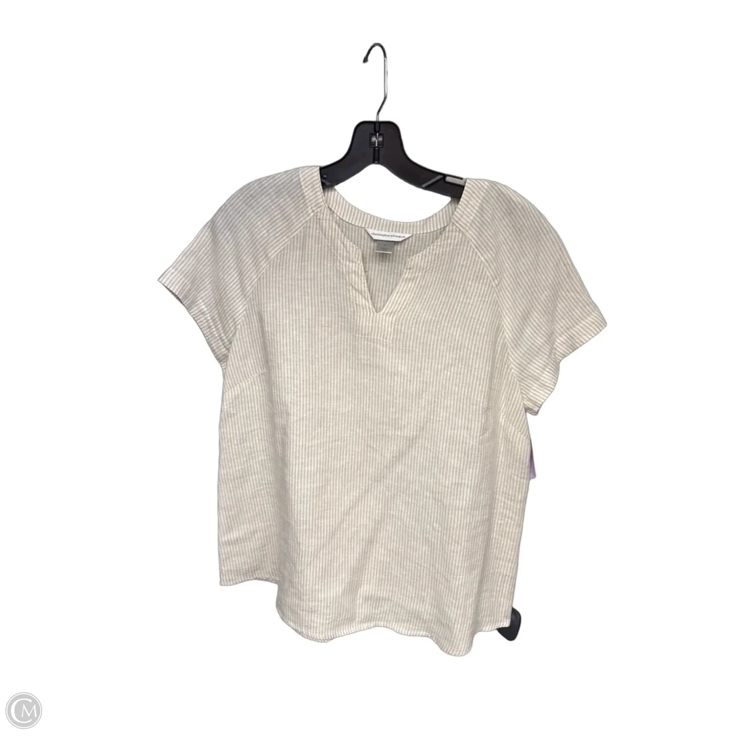 Top Short Sleeve By Christopher And Banks In Striped Pattern, Size: S