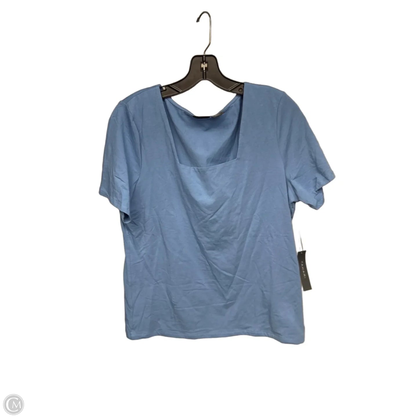 Top Short Sleeve By Tahari In Blue, Size: Xl