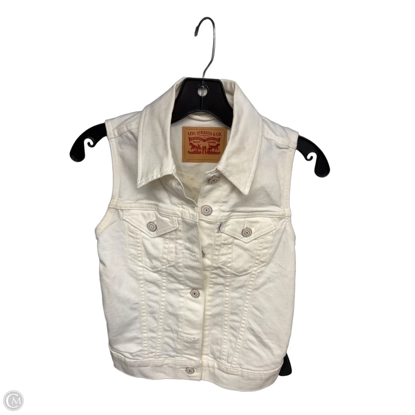 Jacket Denim By Levis In Cream Denim, Size: Xs