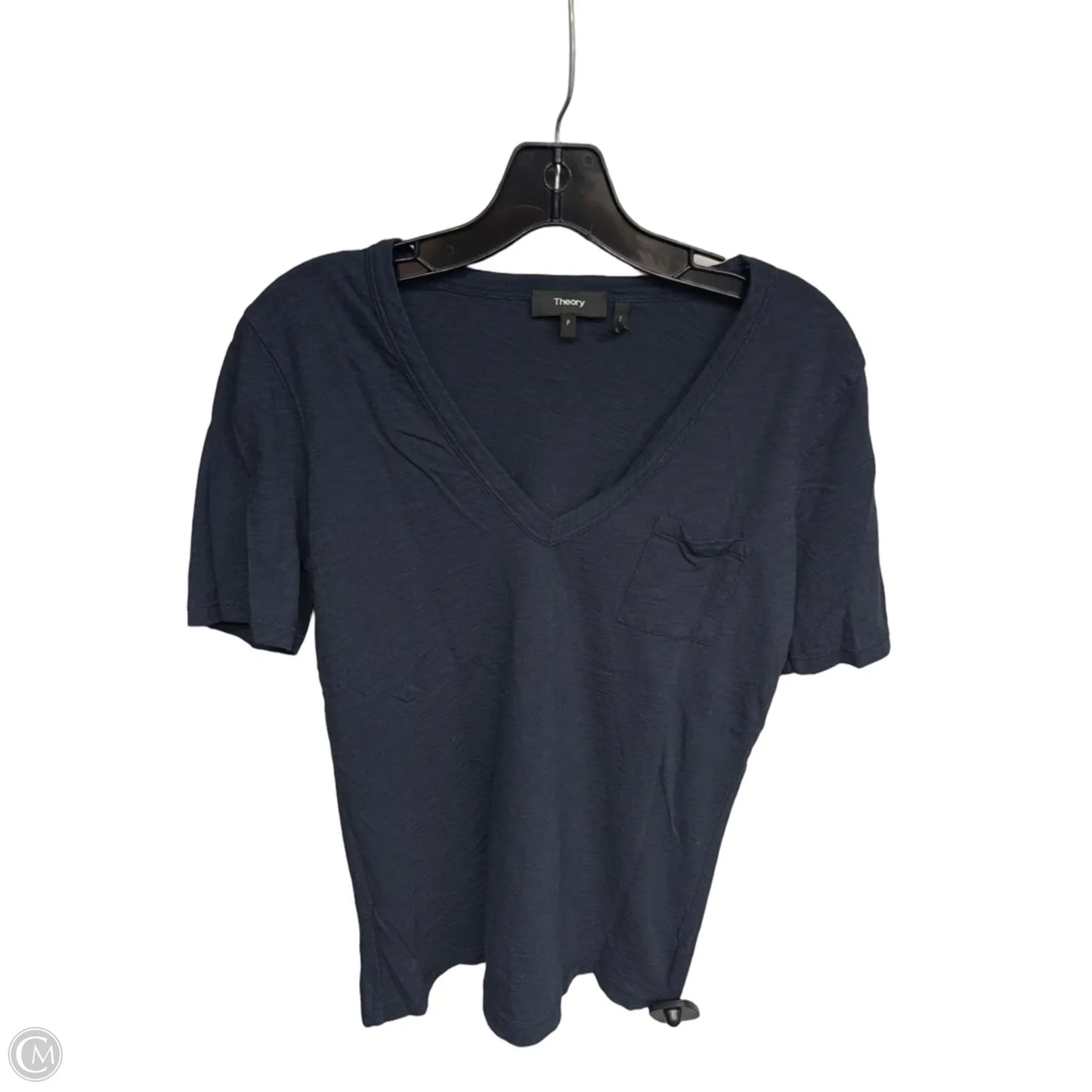 Top Short Sleeve By Theory In Blue, Size: S