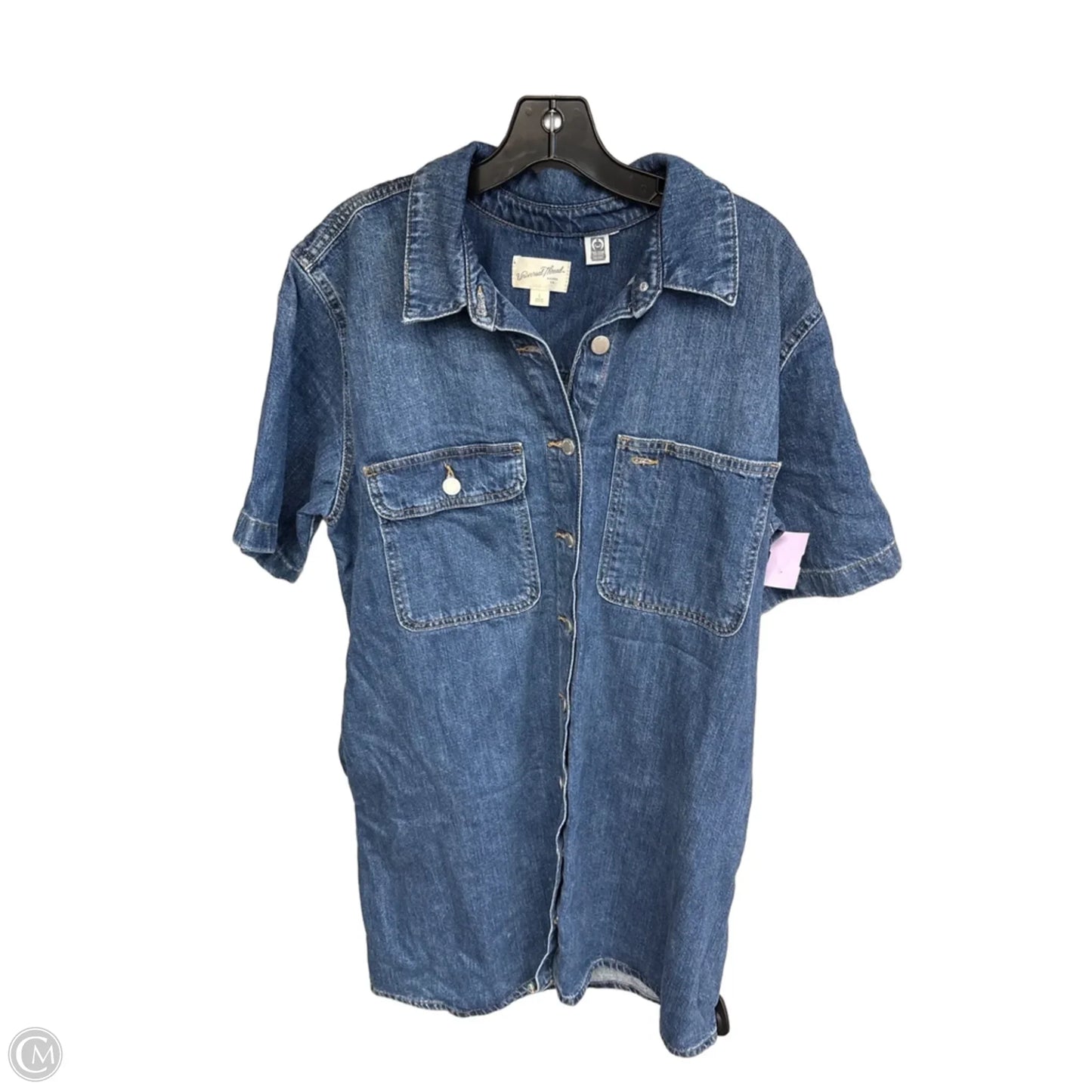 Dress Casual Midi By Universal Thread In Blue Denim, Size: L