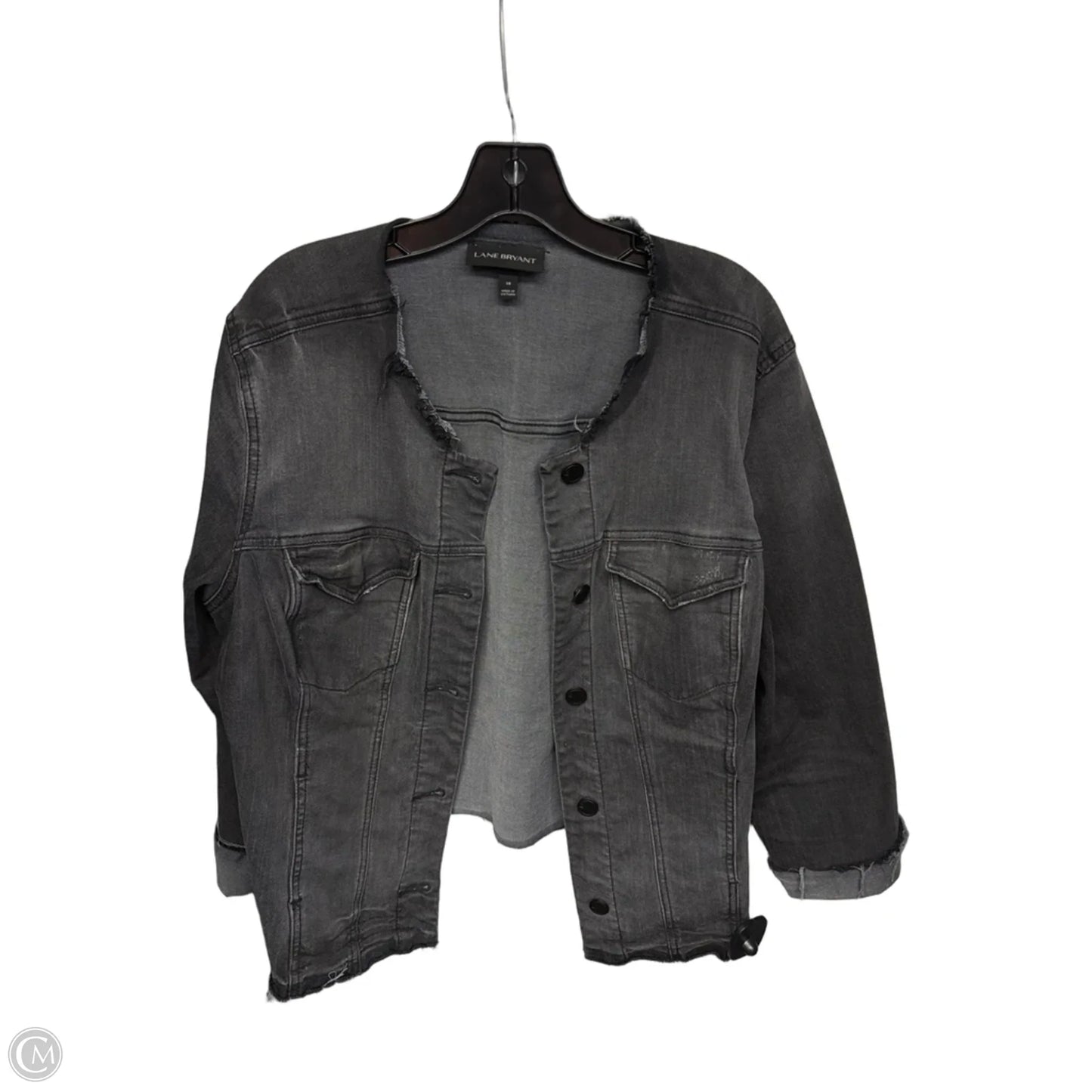Jacket Shirt By Lane Bryant In Black, Size: 18