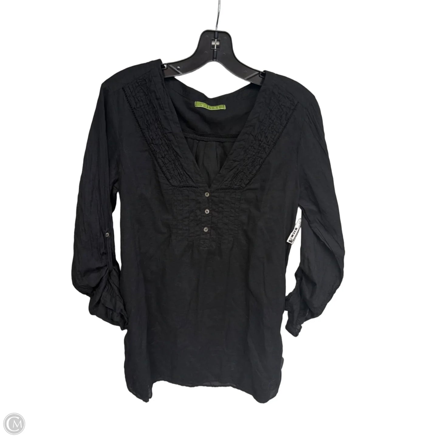 Tunic Long Sleeve By Velvet In Black, Size: M