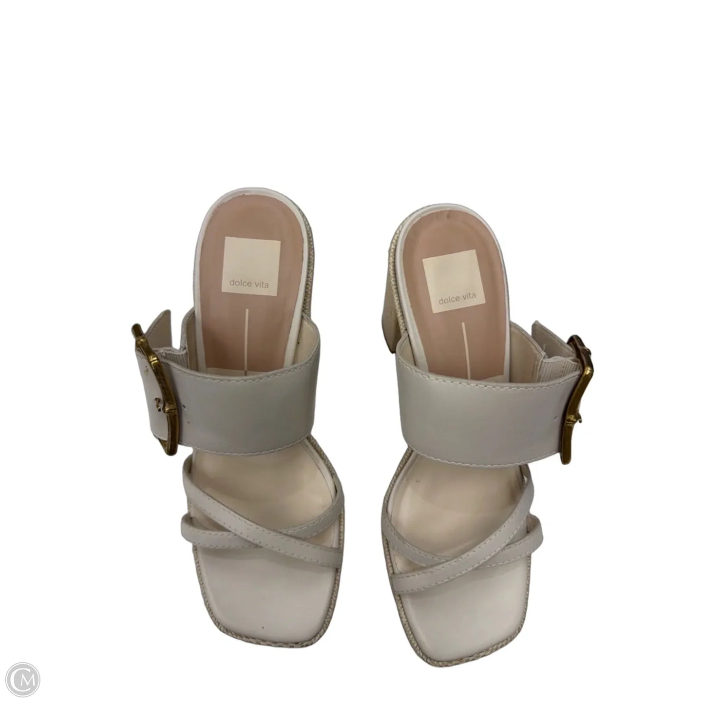 Sandals Heels Block By Dolce Vita In Ivory, Size: 9.5