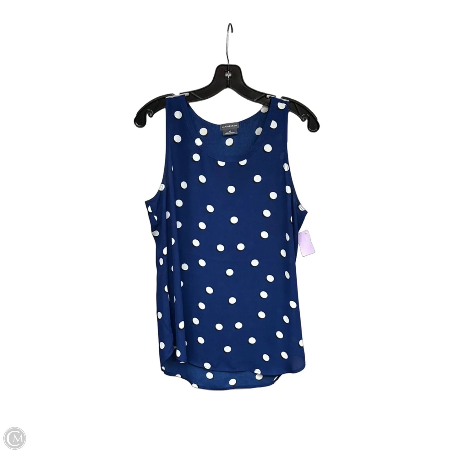 Top Sleeveless By Van Heusen In Polkadot Pattern, Size: M