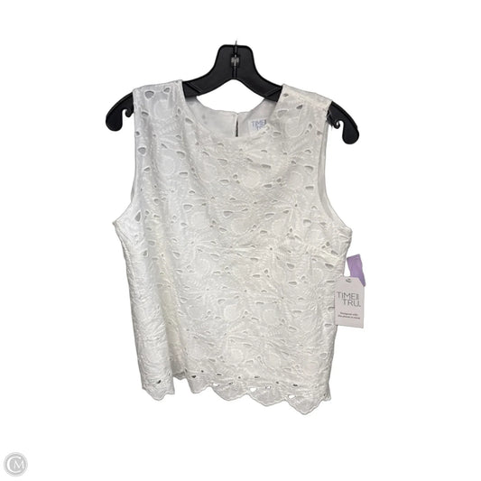 Top Sleeveless By Time And Tru In White, Size: M