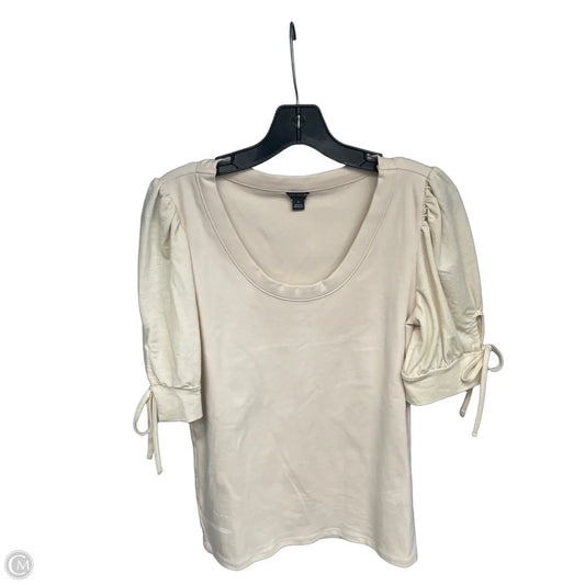 Top Short Sleeve By Ann Taylor In Beige, Size: M