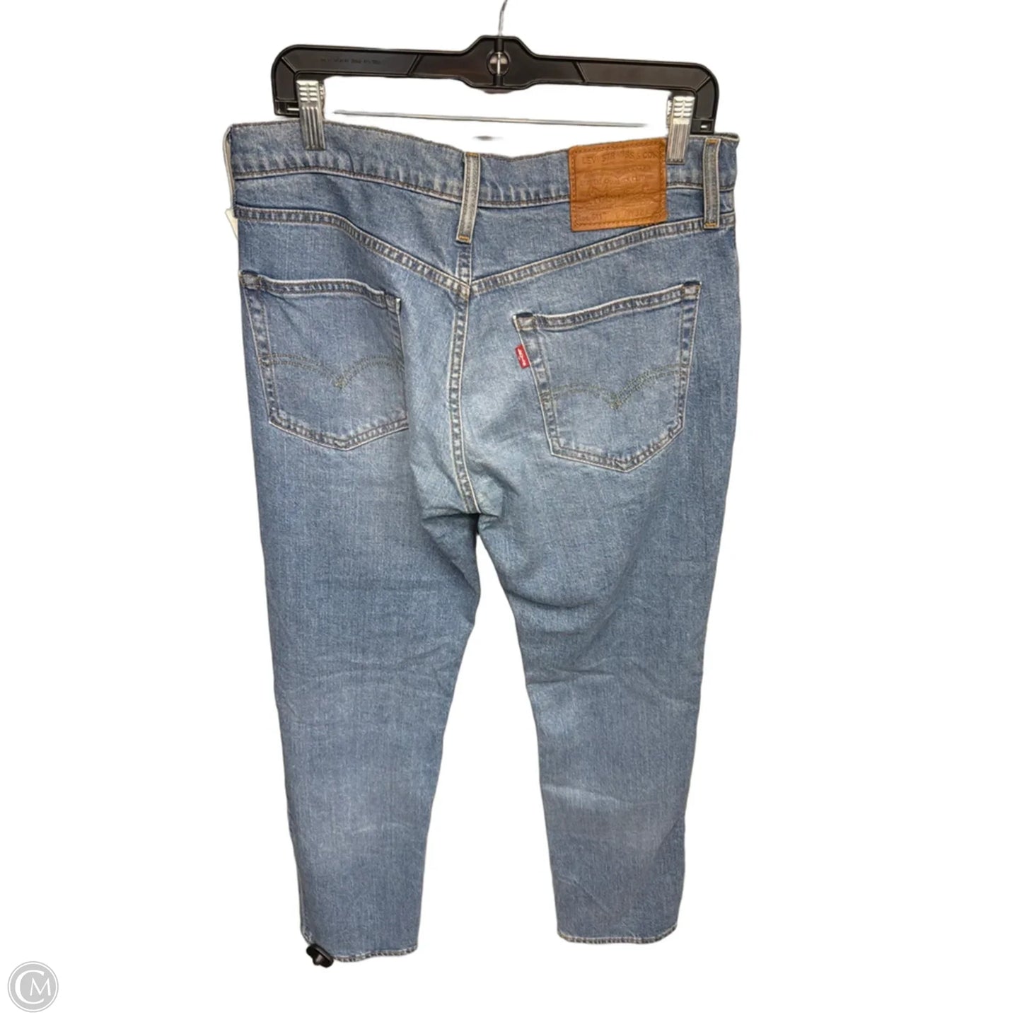 Jeans Straight By Levis In Blue Denim, Size: 14