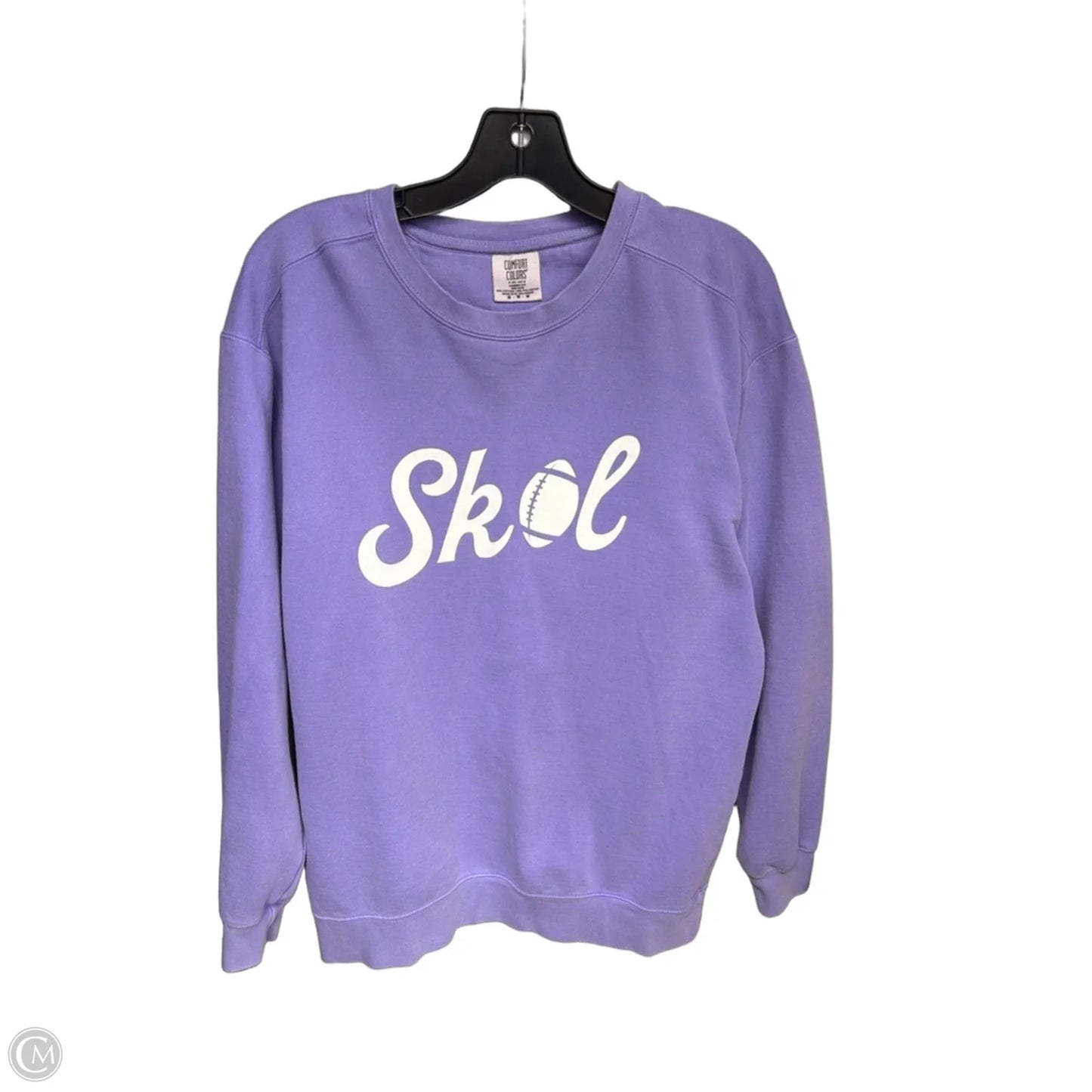 Athletic Sweatshirt Crewneck By Comfort Colors In Purple, Size: M