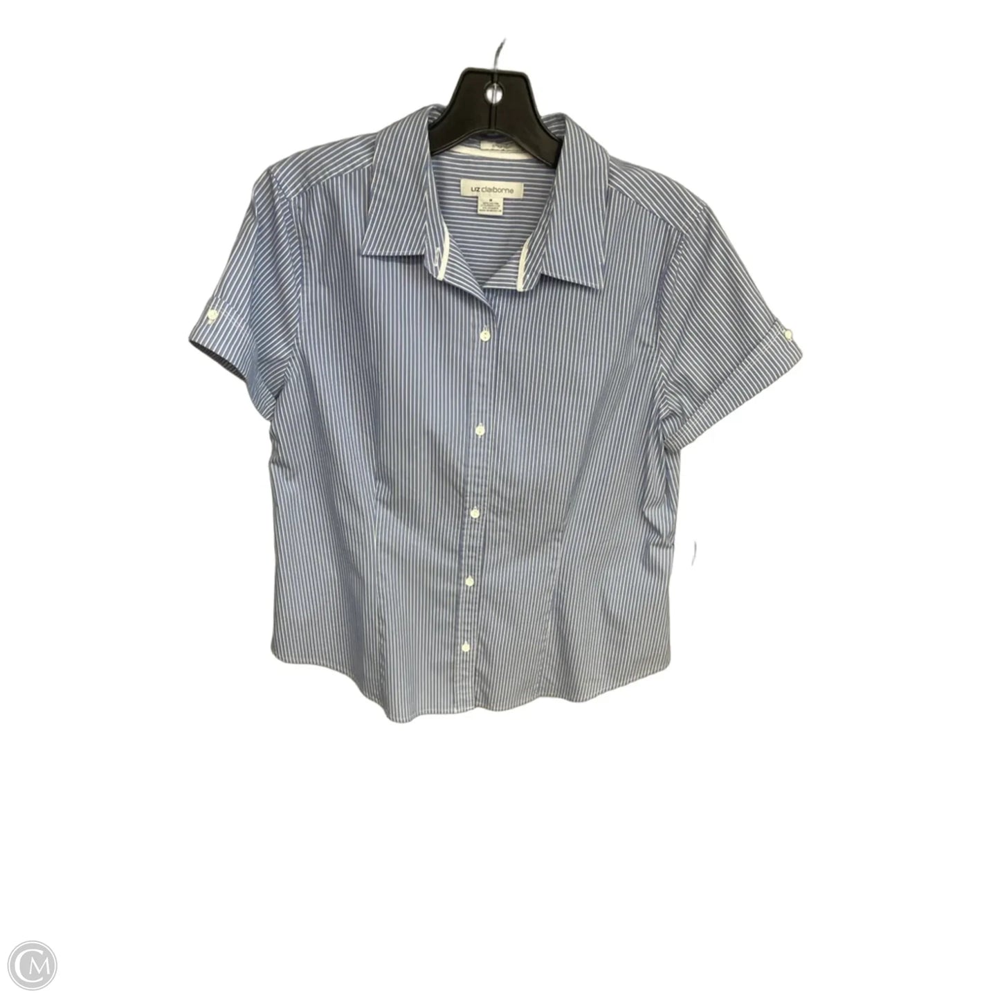 Top Short Sleeve By Liz Claiborne In Striped Pattern, Size: M