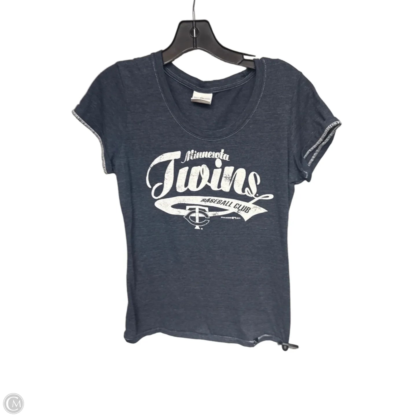 Athletic Top Short Sleeve By Genuine Merchandise In Blue & White, Size: S