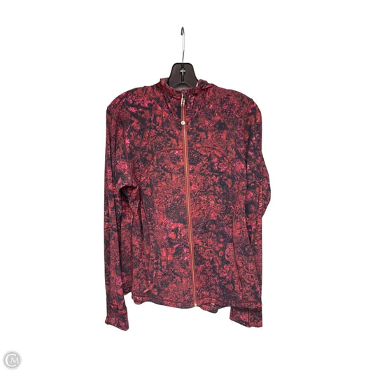 Athletic Jacket By Lululemon In Black & Red, Size: 14