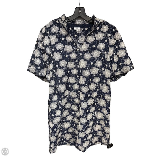 Dress Casual Midi By Voy In Blue & White, Size: L