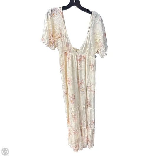 Dress Casual Maxi By Billabong In Cream & Pink, Size: M