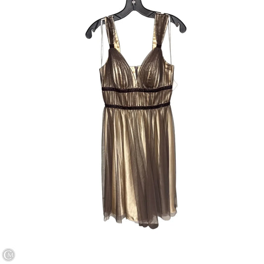 Dress Party Midi By Clothes Mentor In Brown & Cream, Size: 6