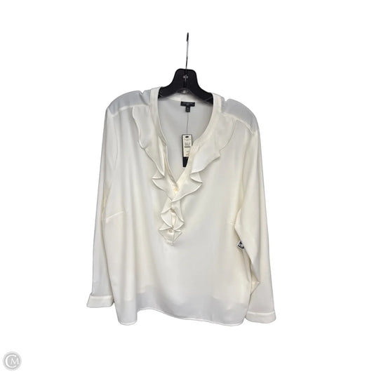 Blouse Long Sleeve By Talbots In Cream, Size: 2x