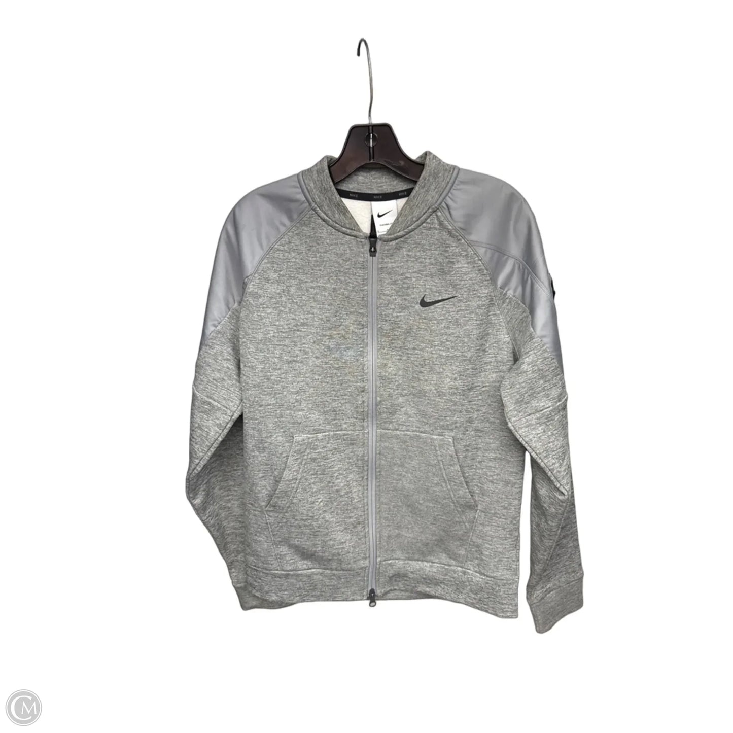 Athletic Jacket By Nike In Grey, Size: S