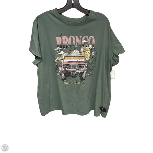 Top Short Sleeve By Clothes Mentor In Green & Pink, Size: 2x