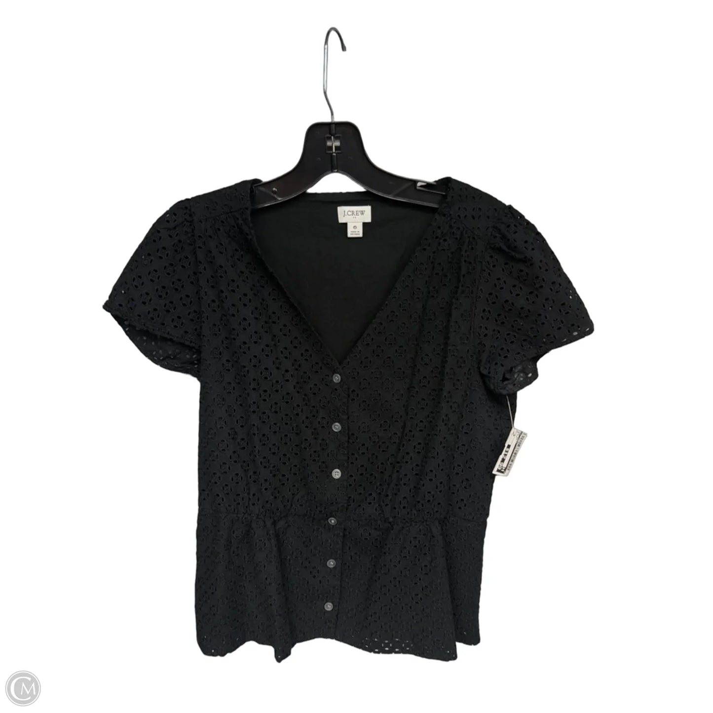 Top Short Sleeve By J. Crew In Black, Size: 6