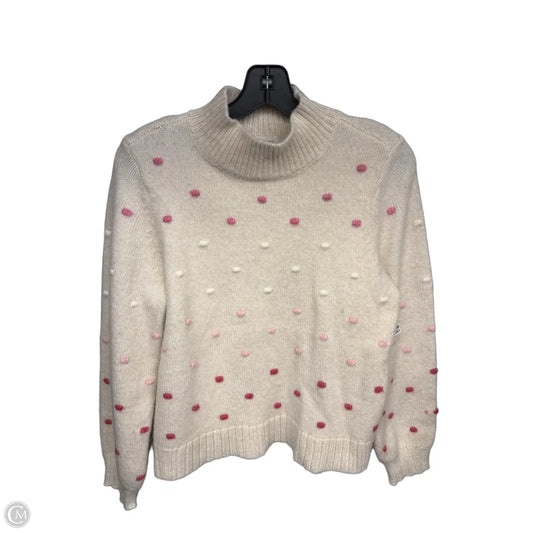 Sweater By Loft In Cream & Pink, Size: S