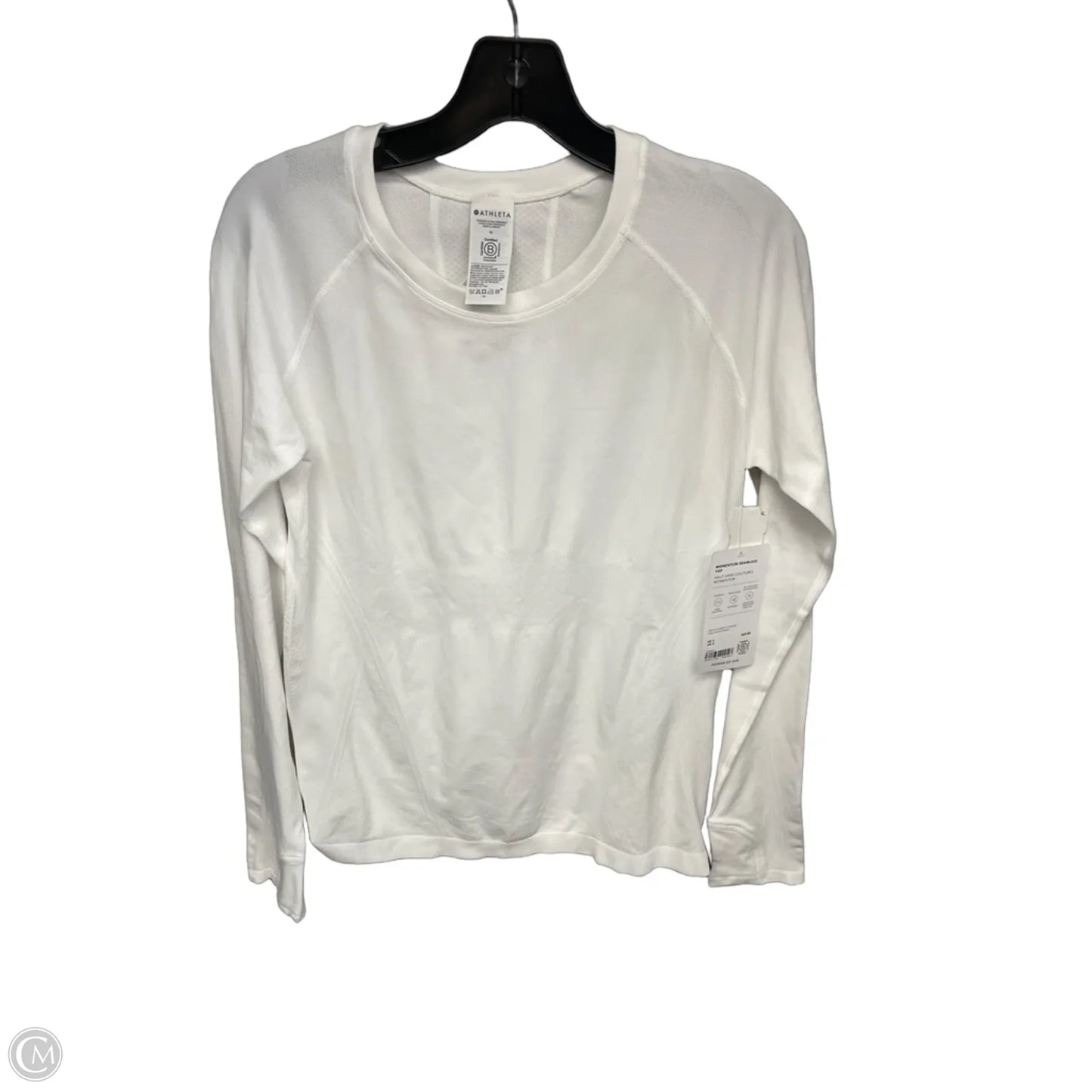 Athletic Top Long Sleeve Crewneck By Athleta In White, Size: M