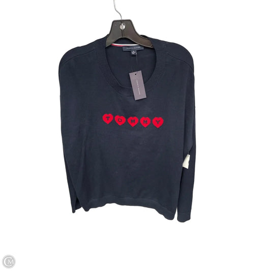Sweater By Tommy Hilfiger In Blue & Red, Size: Xl
