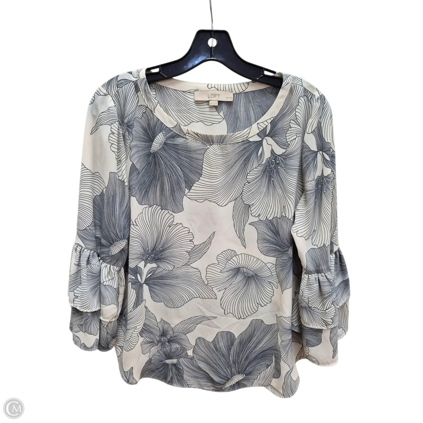 Top Long Sleeve By Ann Taylor In White, Size: M