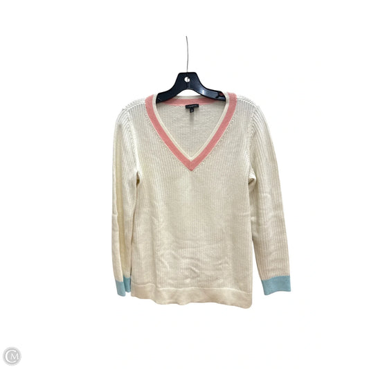 Sweater By Talbots In Cream & Pink, Size: S