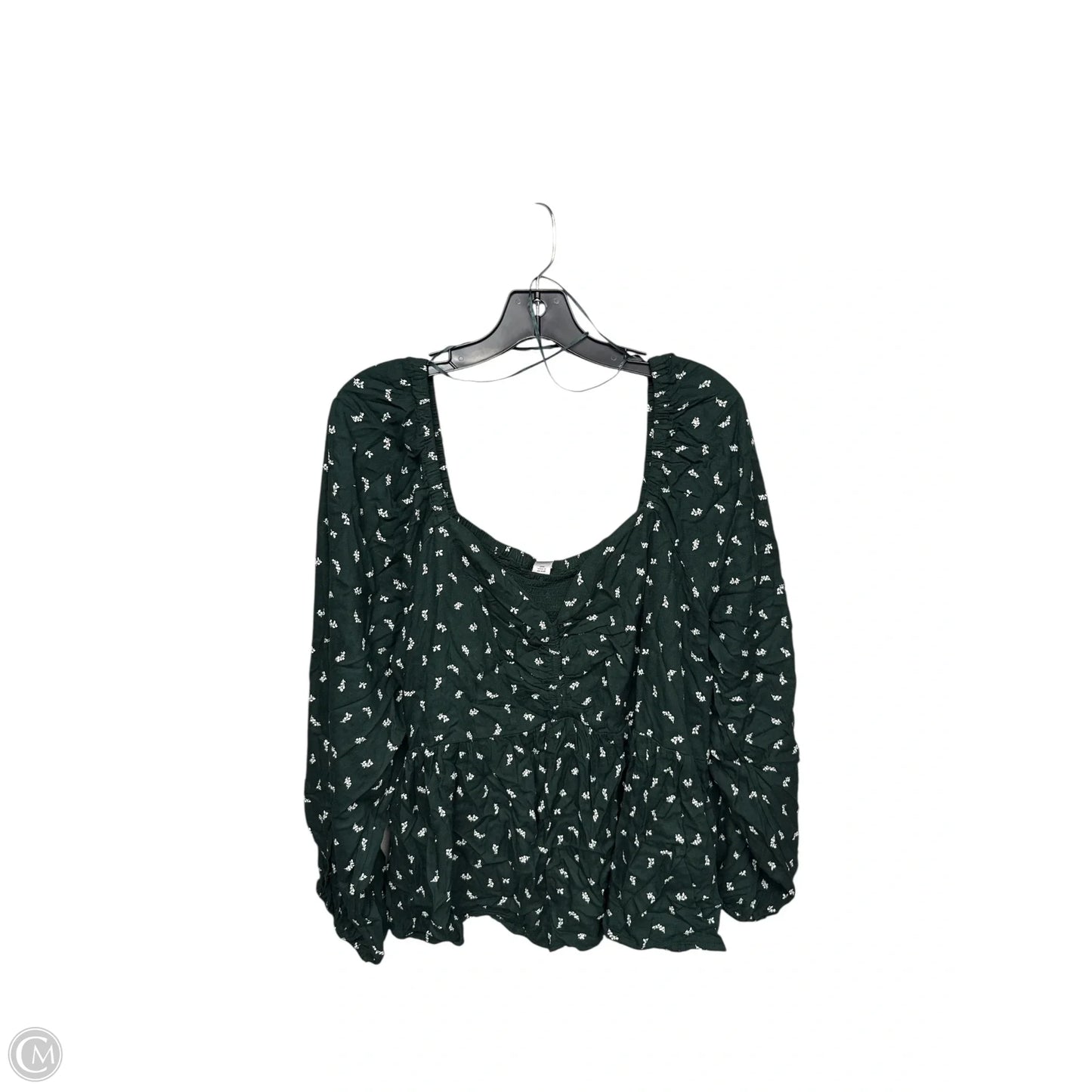 Top Long Sleeve By Old Navy In Green & White, Size: Xxl