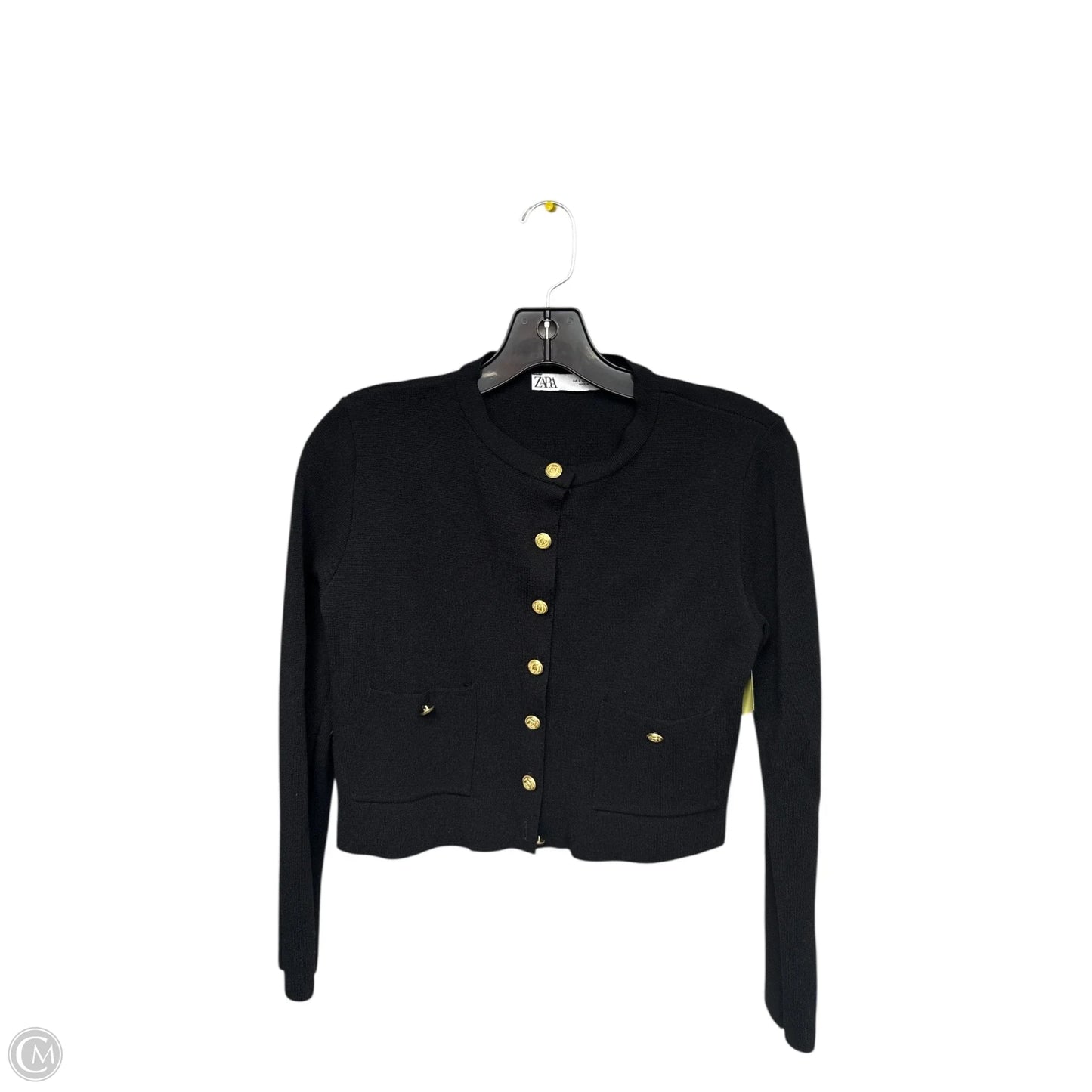 Cardigan By Zara In Black & Gold, Size: S