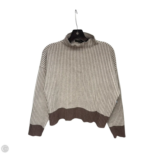 Sweater By Tahari In Brown & Cream, Size: Xl