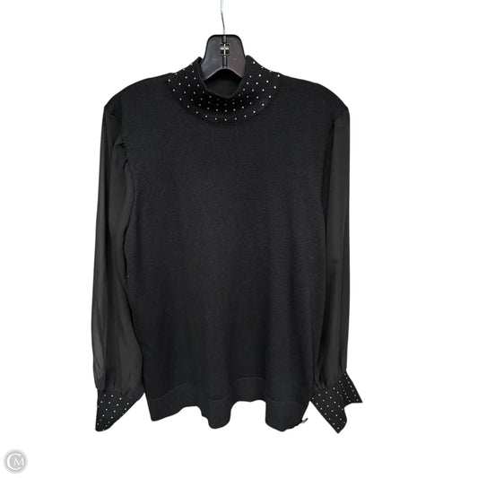 Sweater By Cable And Gauge In Black & Silver, Size: Xl