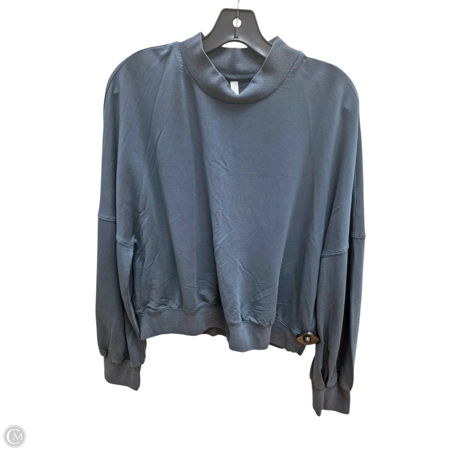 Athletic Top Long Sleeve Collar By Fabletics In Blue, Size: Xl