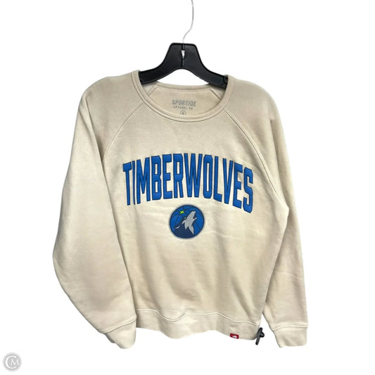 Athletic Sweatshirt Crewneck By Clothes Mentor In Blue & Cream, Size: M