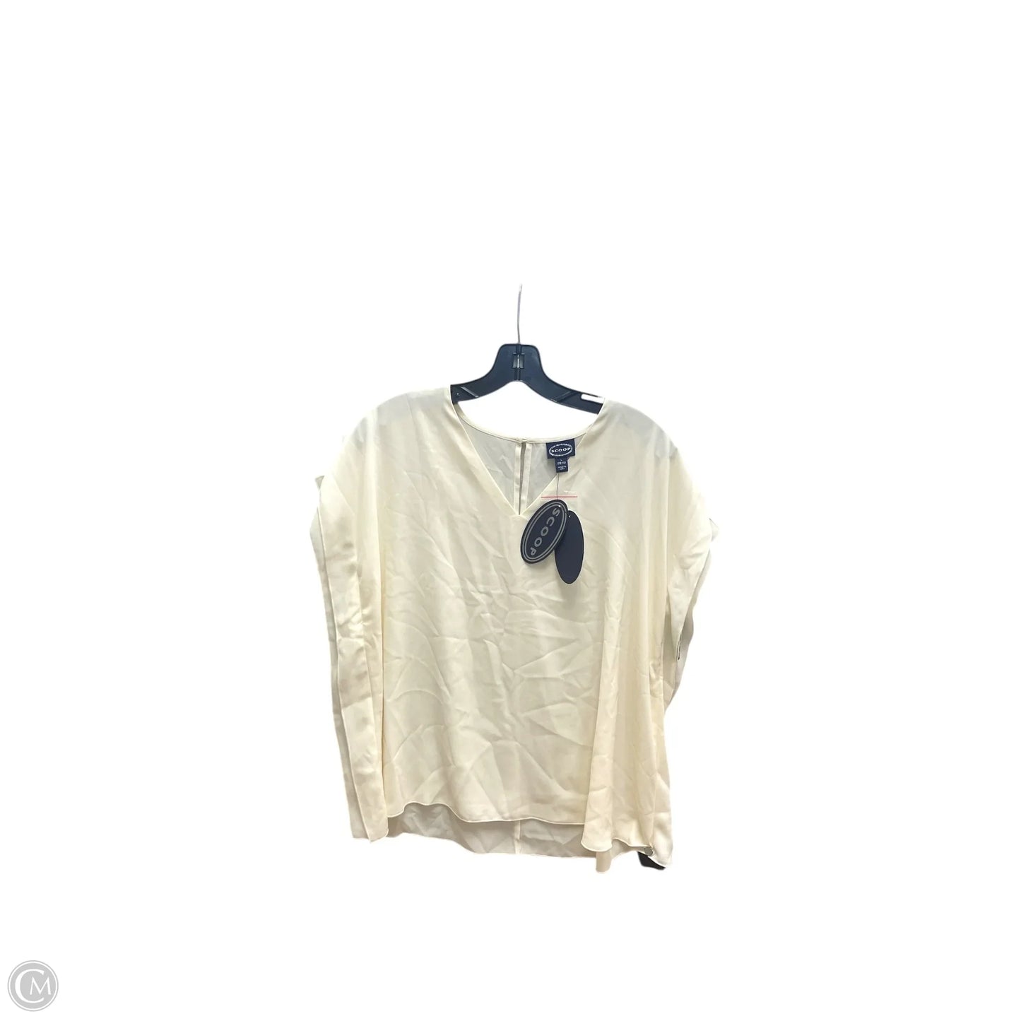 Top Short Sleeve By Scoop In Cream, Size: L